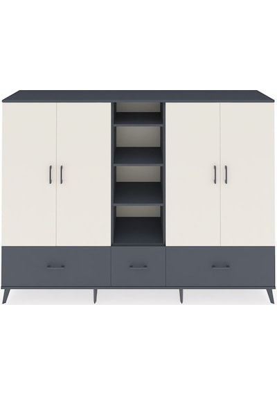 Hyperion Dolap 12 Raflı 3 Çekmeceli 4 Kapaklı 220x44x163 Antrasit Antrasit-aytaşı/antrasit Hyperion Dolap 12 Raflı 3 Çekmeceli 4 Kapaklı 220x44x163 Antrasit Antrasit-aytaşı/antrasit