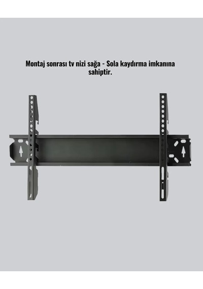 32-65 Tv Duvar Askı Braketi 75 Kg Kapasiteli Statik Boya Siyah