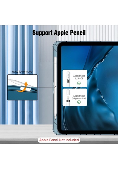 Apple Uyumlu iPad Air 4/5 10.9inç Kılıf Flip Cover Kalem Bölmeli Pc Case 10.nesil Değil Kılıf