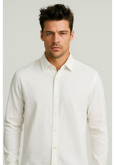 Jack & Jones Jjesummer Erkek Keten Gömlek Beyaz 12248384 Beyaz