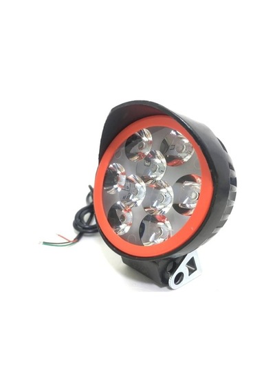 1 Adet 9 Led Kırmızı Çemberli Motosiklet Atv Off-road Sis Farı Çalışma Lambası Seti - 12v 10w Siyah