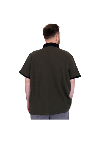 Mode Xl Büyük Beden Erkek T-shirt Polo Yaka H Brouded U25312 Haki Haki
