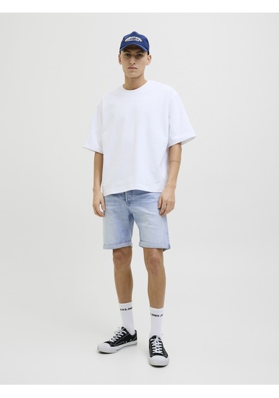 Jack & Jones Jack Jones Erkek Likralı Siyah Kot Şort 12269612 Mavi