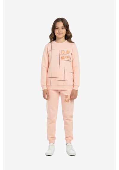 Mnk Baby & Kids To Be Happy Motif Kız Çocuk Eşofman Mnk0624 Somon