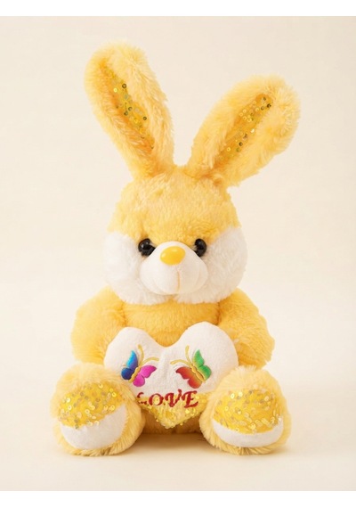 Peluş Pullu Tavşan-50 Cm Sarı