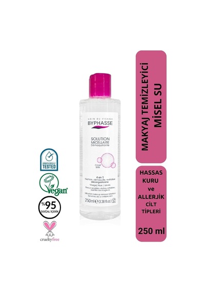 Byphasse Micellar Yüz Ve Makyaj Temizleyici Misel Su Kuru,hassas Ve Allerjiye Meyilli Ciltler 250ml Belirtilmemiş