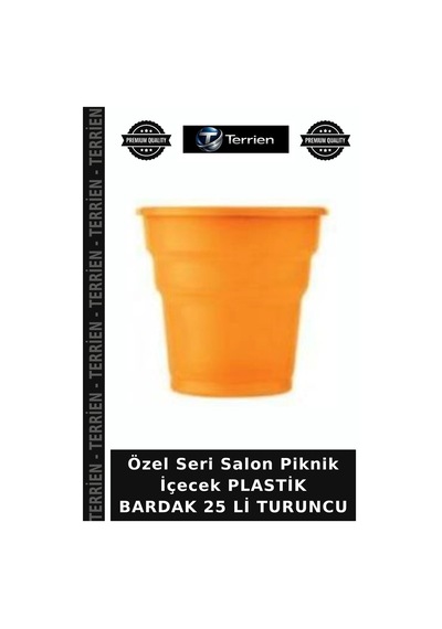 Özel Seri Salon Piknik İçecek Plastik Bardak 25 Li Turuncu