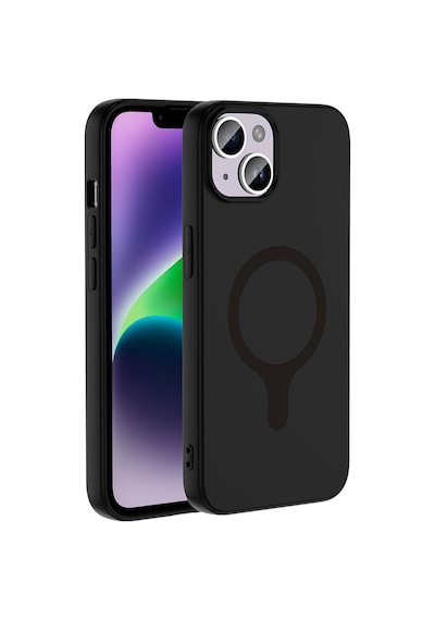 Apple iPhone Uyumlu 13 Kılıf M-safe Şarj Özellikli Zore Aris Silikon Kapak - Siyah