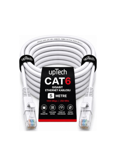 Uptech Cat6 Ethernet Kablosu 5 Metre Rj45 Lan İnternet Modem Router Bilgisayar Kablosu