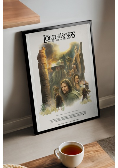 Lord Of The Rings Siyah Ahşap Çerçeveli Poster, Dekoratif Film Duvar Tablosu