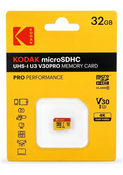 Kodak 32gb Micro Sdhc Uhs-ı U3 V30 Pro 100mb/s + 70mb/s Hafıza Kartı