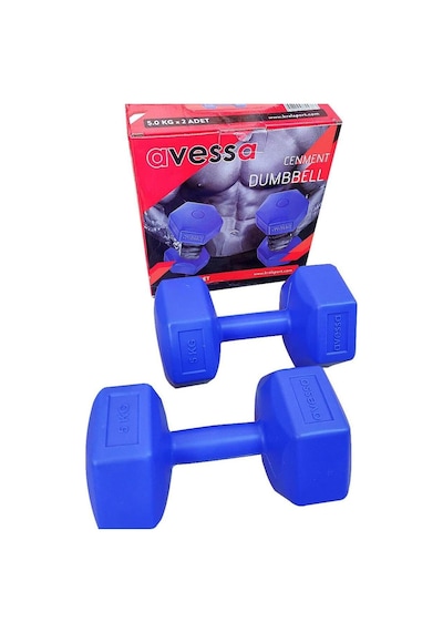 5 Kg Dambıl Set 2 Adet Toplam 10 Kg, Avs-5kg-dambil-mavi