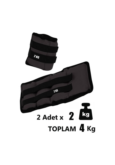 Spor Byfit 2 Kg x 2 Adet Siyah El veya Ayak Bileği Ağırlığı Siyah