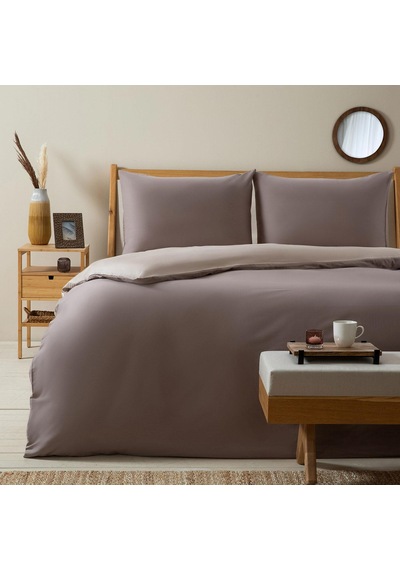 Bettıe %100 Pamuk King Size Nevresim Seti 230x220 Cm Bej/tas
