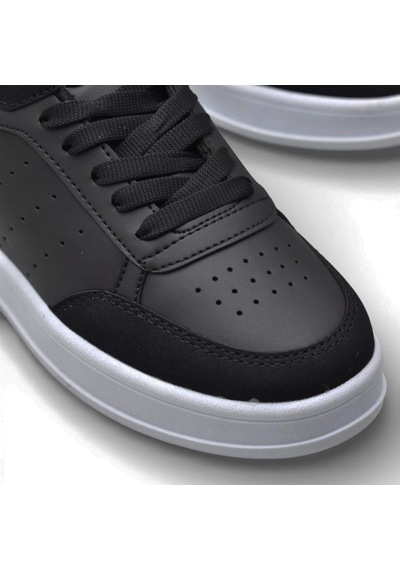 Papatay 1011 Hazır Taban Unisex Spor Ayakkabı Bağcıklı Rahat Sneaker SİYAH-BEYAZ