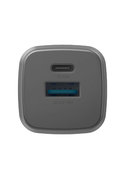Ampcharge Gan20 20w Type-c Ve 18w Usb 3.0 Çıkışlı Hızlı Şarj Aleti - Koyu Gri