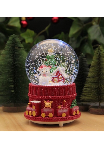 Hediyebiziz Yılbaşı Kar Küresi Noel Işıklı Ve Müzikli Christmas Kardan Adamlı + Pil