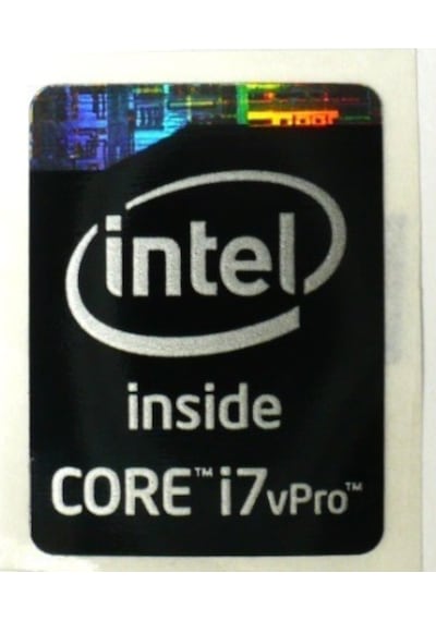 OEM intel inside Core i7vPro Siyah Sticker Etiket D15