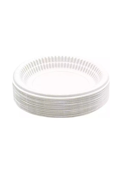 Plastik Baklava Pasta Tabağı Küçük Boy Çap:13.5cm 400 Adet Beyaz