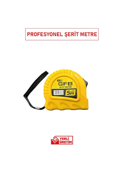 5x25 Mm Şerit Metre Dayanıklı Gövde, Hassas Ölçüm Ve Otomatik Kilitleme Mekanizması 5 M