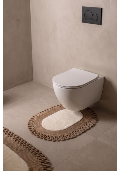 Banyo Paspası Takımı 60x100+40x60 Cm Dış Trikot Bej & Camel