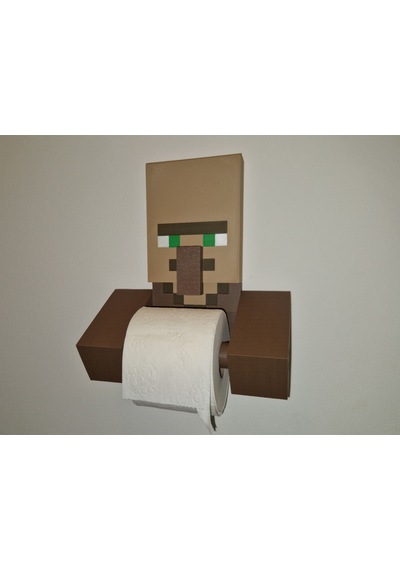 Minecraft Köylü Tasarımlı Tuvalet Kağıdı Tutacağı Oyun Temalı Banyo Aksesuarı