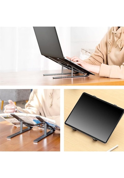 As-70 7 Kademeli Alüminyum Taşınabilir Laptop Notebook Tablet Standı Katlanabilir Portatif Macb