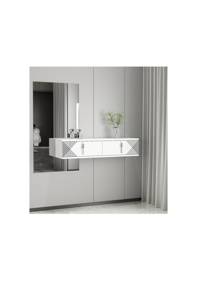 Carmen 90 Cm Duvara Monte Kapaklı Raflı Makyaj Masası Dresuar Beyaz-gümüş Beyaz-gümüş Carmen 90 Cm Duvara Monte Kapaklı Raflı Makyaj Masası Dresuar Beyaz-gümüş Beyaz-gümüş