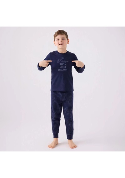 Arnetta Ar3130c Erkek Çocuk Kışlık Pijama Takım Lacivert