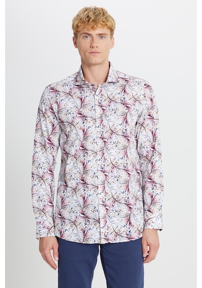 Erkek Beyaz Kırmızı %100 Pamuk Slim Fit Dar Kesim Büyük İtalyan Yaka Baskılı Gömlek Çok Renkli Erkek Beyaz Kırmızı %100 Pamuk Slim Fit Dar Kesim Büyük İtalyan Yaka Baskılı Gömlek Çok Renkli