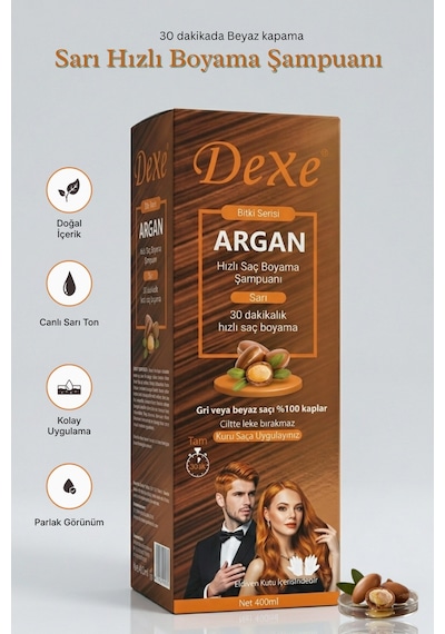 Dexe Sarı 30 Dakikada Hızlı ve Pratik Saç Boyama Şampuanı 420 ML