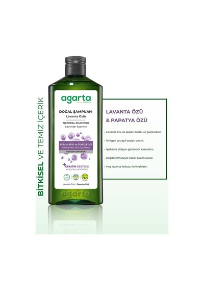 Agarta Doğal Şampuan Lavanta 400ml 2654 8'li Paket