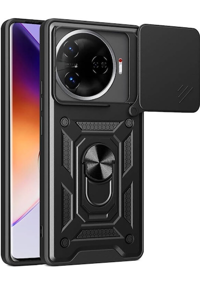 Nihcase Tecno Camon 30 Pro 5g Kılıf Magnetik Standlı Kamera Korumalı Slide Sürgülü Cover Kapak