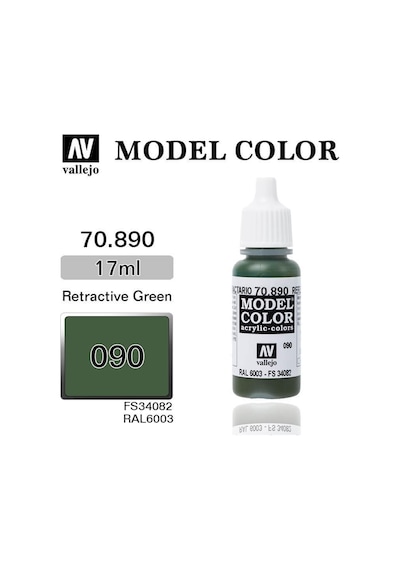 17 Ml. 90 Retractive Green-matt Model Color Serisi Maket Boyası, Vallejo 70890 Standart