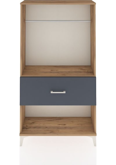 Arges Dolap Tek Raflı Tek Çekmeceli Tek Askılı 88x30x163 Çam-antrasit Atlas Çam