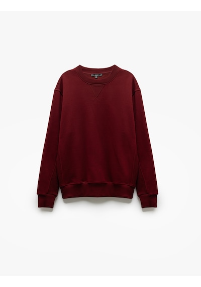 Koton Bisiklet Yaka Dikiş Detaylı Şardonlu Pamuk Karışımlı Basic Sweatshirt Bordo 5sam70045mk Bordo Koton Bisiklet Yaka Dikiş Detaylı Şardonlu Pamuk Karışımlı Basic Sweatshirt Bordo 5sam70045mk Bordo