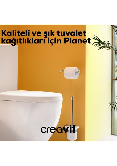 Creavit PL18808 Planet İkili Tuvalet Kağıtlığı Kapaksız Krom