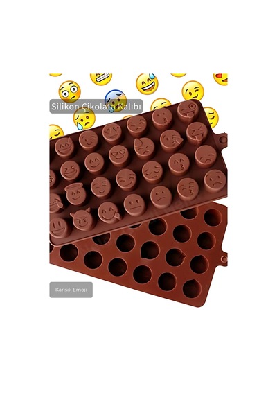 Jet's Home Karışık Emoji C İkolata Kalıbı Bpa Free Buz Kalıbı Silikon Tatlı Kalıbı Yapıs Maz Kalıp Kahverengi