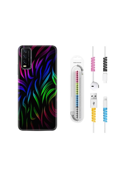 Vivo Y20S Kılıf Kablo Koruyuculu Color Lines 1698