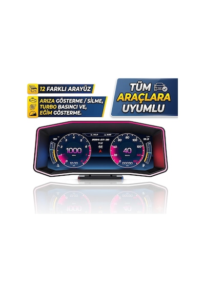 Fiat Egea İçin Harici Digital Gösterge Odb Ekran Arıza Göstergesi Turbo Gösterge Hayalet Ekran