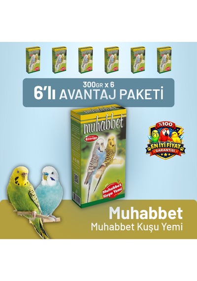 Muhabbet Muhabbet Kuşu Yemi - 6 Adet 300 G