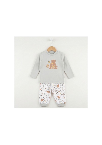 Mother Love %100 Organik Bebek Pijama Takımı 3 - 36 Ay Gri Mother Love %100 Organik Bebek Pijama Takımı 3 - 36 Ay Gri