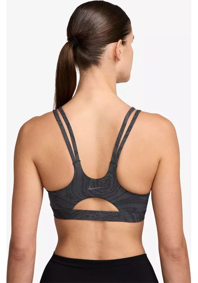 Women's Zenvy Bra Hafif Destekli Pedli Gri-siyah Desenli Kadın Sporcu Sütyeni Siyah