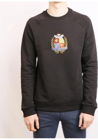 Superfly Erkek Nakışlı O Yaka Sweatshirt 20217 Siyah