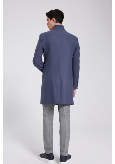 D's Damat Slim Fit Gri Viskon Karışımlı Palto 9Ef088438751M Gri
