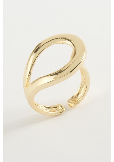 Oval Metal Yüzük Altın 12802472