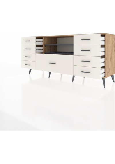 Hyperion Konsol 2 Raflı 9 Çekmeceli 176x44x83 Çam-antrasit/aytaşı Antrasit/aytaşı Hyperion Konsol 2 Raflı 9 Çekmeceli 176x44x83 Çam-antrasit/aytaşı Antrasit/aytaşı