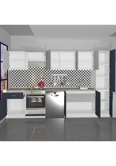 Decoraktiv Elite 325 Ankastre Fırın Modüllü Mdf Hazır Mutfak Dolabı - Tezgah Dahil - Antrasit - Buz Gri Diğer Decoraktiv Elite 325 Ankastre Fırın Modüllü Mdf Hazır Mutfak Dolabı - Tezgah Dahil - Antrasit - Buz Gri Diğer