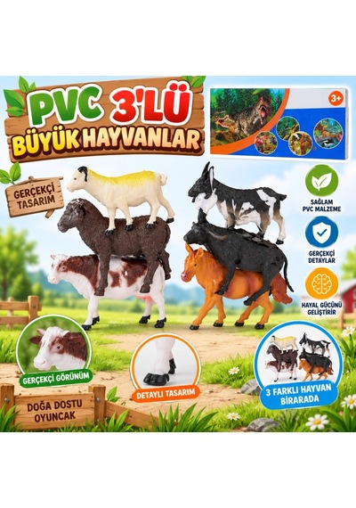 Büyük Hayvanlar İçin 3'lü Pvc Set