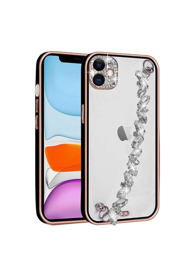 Apple Uyumlu iPhone 11 Taş Süslemeli Kamera Korumalı El Tutamaçlı Zore Blazer Kapak
